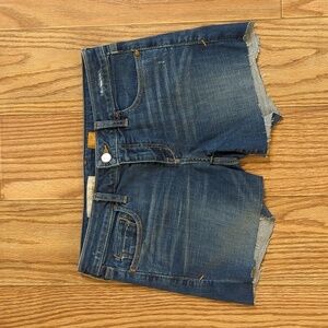 Cut-off low-rise denim shorts jorts w/ 4" inseam Pilcro and the Letterpress 25*